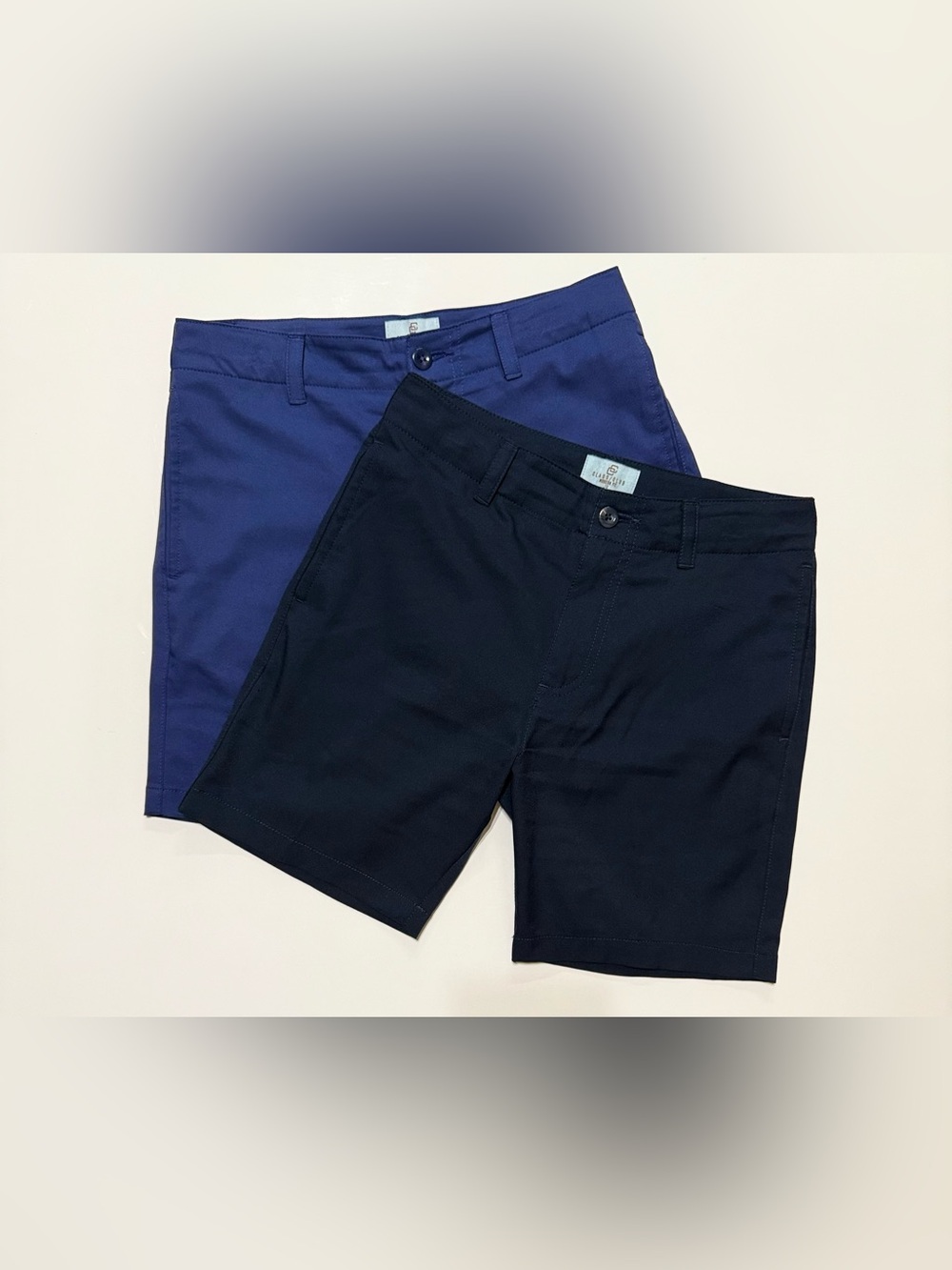 Class Club Boys Synthetic Shorts - Two-Pack Navy & Dark Blue - Size 12